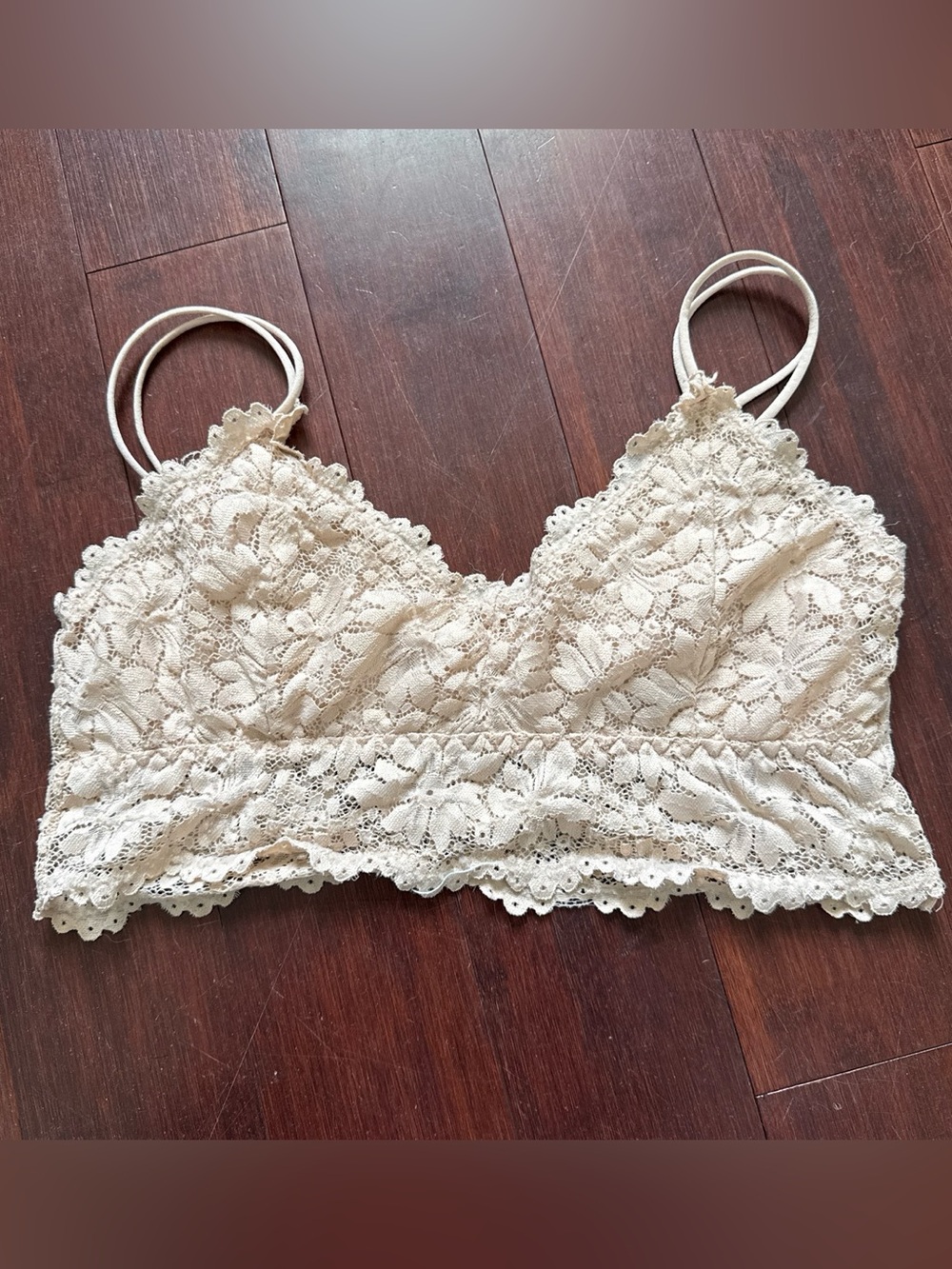 Cream lace bralette